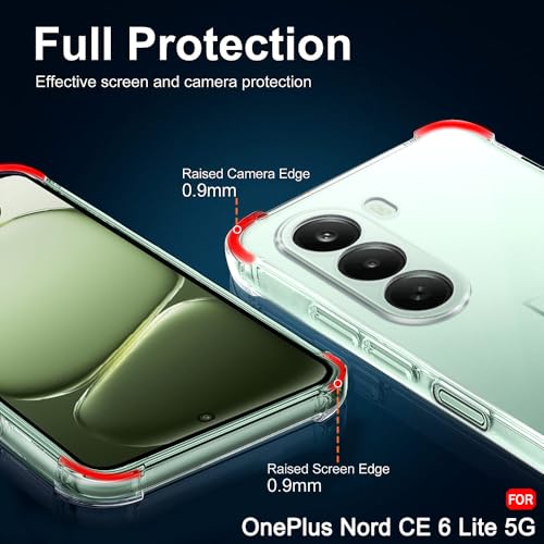 Image of TheGiftKart Crystal Clear Back Cover Case for OnePlus Nord CE 6 Lite 5G | Raised Bumps for Camera & Screen Protection | Ultra Clear Soft Silicone Back Case for OnePlus Nord CE6 Lite (TPU, Transparent)