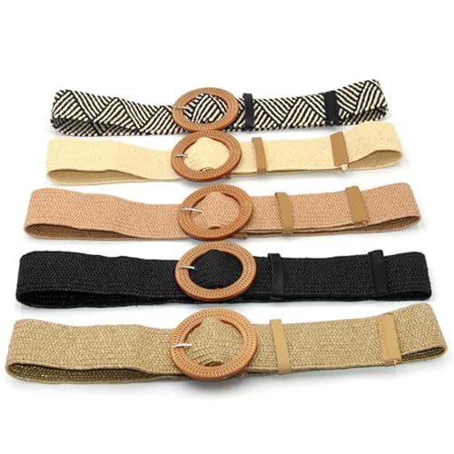 Braided Round Plastic Buckle Vintage Decorative Dress Knitted Belt for fashion3