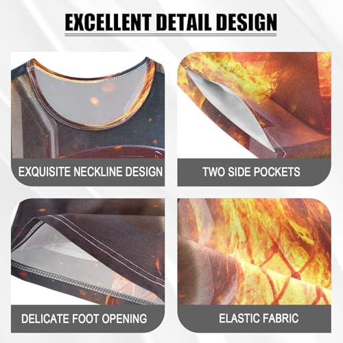 ALAZA Basketball Shot Fire Pajamas Set Short Sleeve Cotton Sleepwear Summer Pjs 2 Piece 5-14Y4