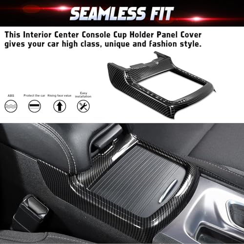 Panel cubre portavasos patrón fibra carbono para carro miniatura 3