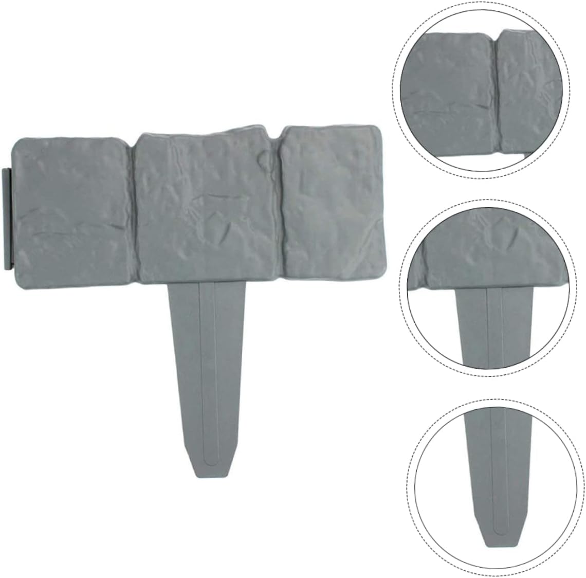 20pcs Plastic Garden Fence Decorative Stone-Look Edging for Flower Beds and Landscaping Simulation Border for Lawn and Separation