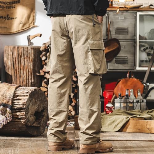 XYXIONGMAO Men's Black Casual Hip Hop Streetwear Loose Cargo Pants Multi-Pocket Sweatpants Pleated Techwear Joggers Overalls3