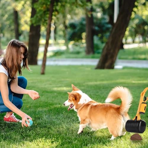 Image of Pooper Scooper for Large Medium & Small Dogs Heavy Duty, 14.18 inchLong Handled Dog Poop Scooper for Grass,Durable Dog Poop Pick Up Tool, Poop Grabber with 2 Dog Poop Bags 1 Dispenser Poop Scoop，