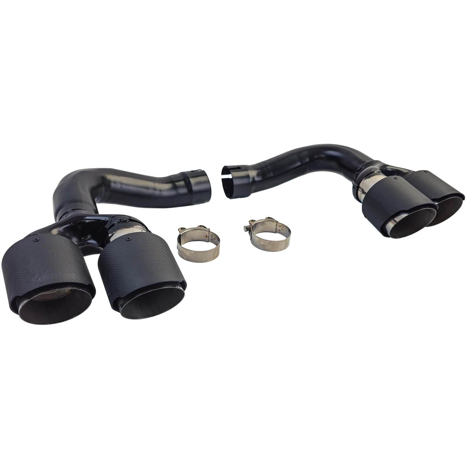 europetuning - 06019-2 DOUBLES SORTIES ECHAPPEMENT ACIER ET CARBONE SPORT PACK M COMPATIBLE BMW X6 E71 30d 40d