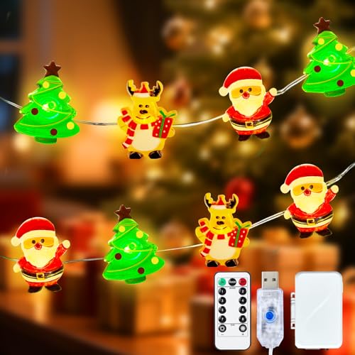 Guirlande lumineuse Noël 30 LED avec télécommande et minuterie 8 modes