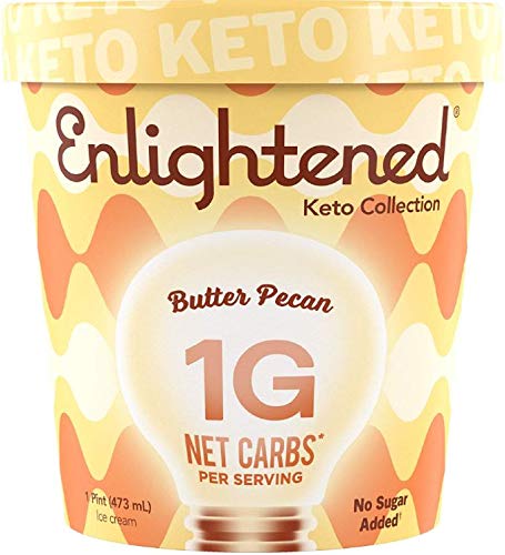 Enlightened, Butter Pecan Ice Cream Keto Ice Cream, 16 fl oz (Frozen)