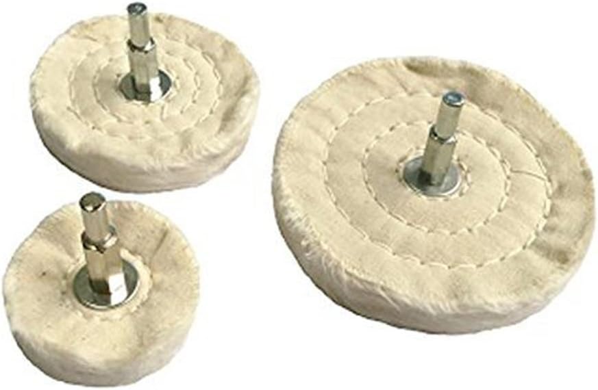 Carving Expert 100% Cotton Polishing Mop Buffing Wheel Polish Pad Polishers Drills (3 sizes)