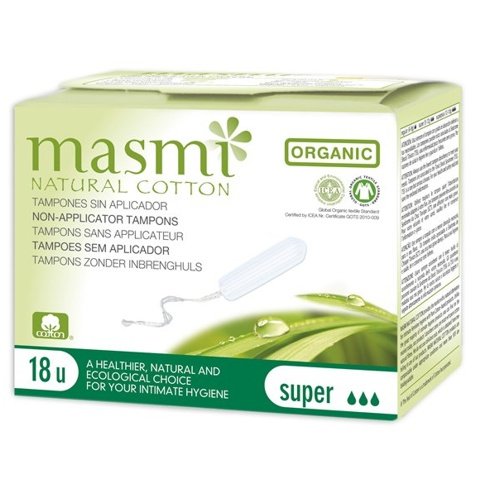 Masmi - Tampones desechables sin aplicador, super (18 unidades)