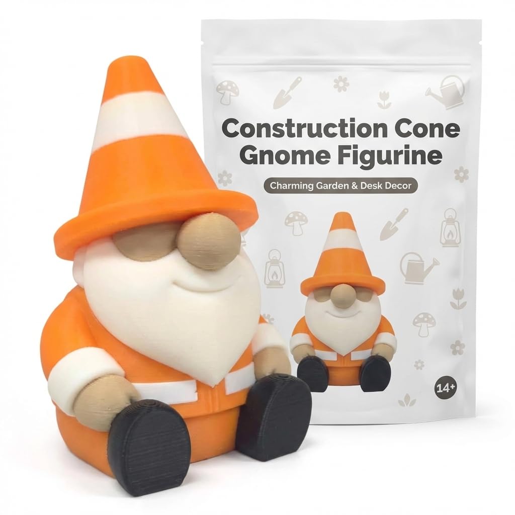 Amazon.com: Construction Cone Gnome Figurine - Unique Orange Road