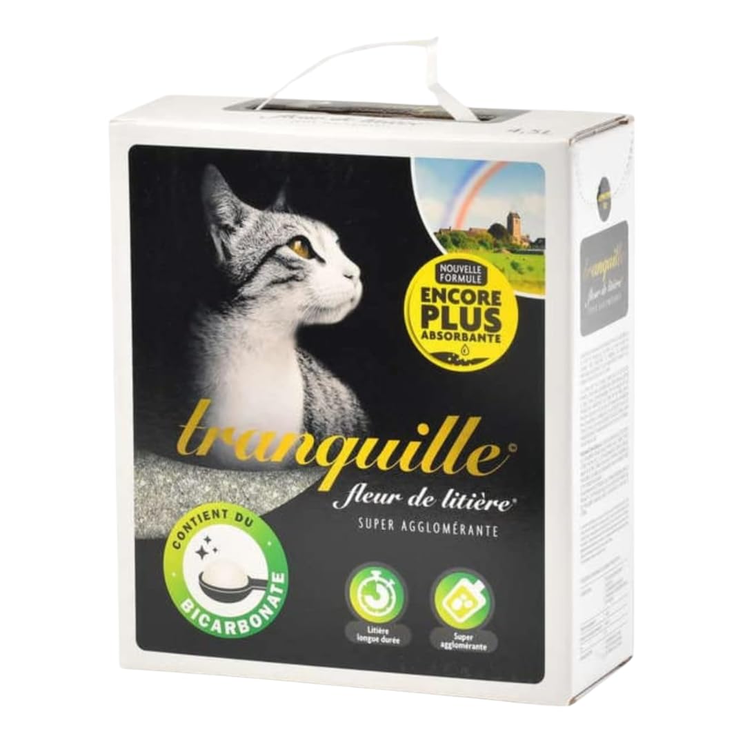 Tranquille - Litière Minérale pour Chat Fleur de Litière 4,5 litres - Pack de 4