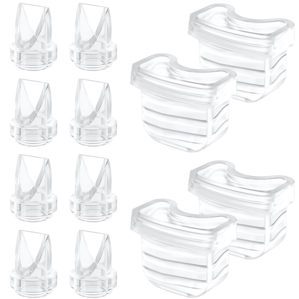 12 Pack 8pcs Duckbill Valves and 4pcs Diaphragm Compatible with MomMed/TSRETE/MISSAA/Mumgaroo/NICEGREEN Life S21 Wearable Breast Pump Parts,S21 Bresat Pump Replacement Parts