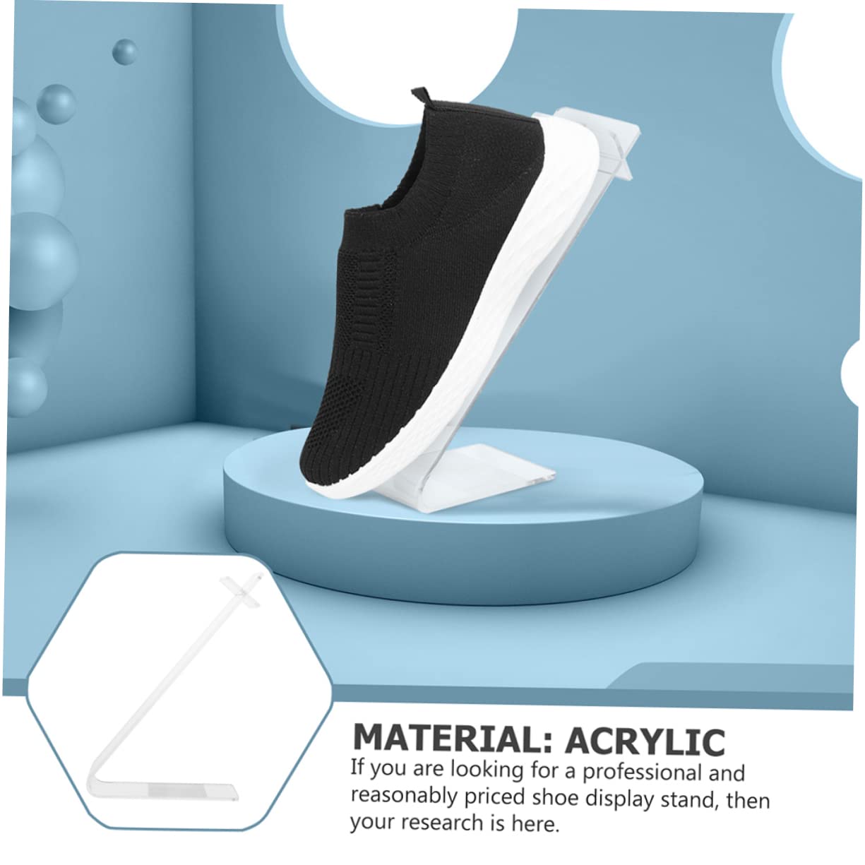 CATIEBYE 3pcs Shoe Store Shoe Stand Retail Shop Display Stand Shoe Display Holder Clear Mount Sandal Display Stand Shoe Display Stand Rack Shoes Display Stand for Shoe Acrylic Transparent