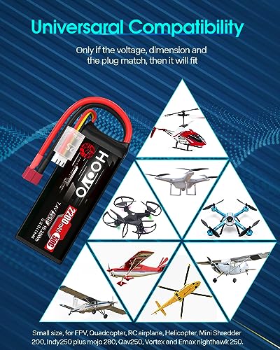 HOOVO 2S Lipo Battery 7.4 V 2200 mAh 50C SoftCase Lipo Battery with Deans T Plug RC Battery for RC Car Truck Heli Plane Rock Crawler Airplane Helicopter Rc Car Truck Boat Hobby (2 packs) - Image 6