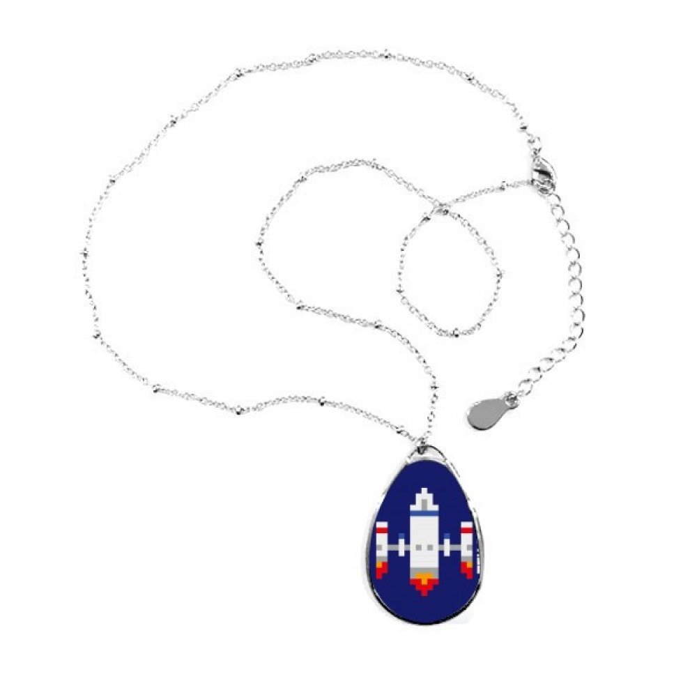 Collier pendentif univers pixel en goutte d'eau pour fan d'espace - 3
