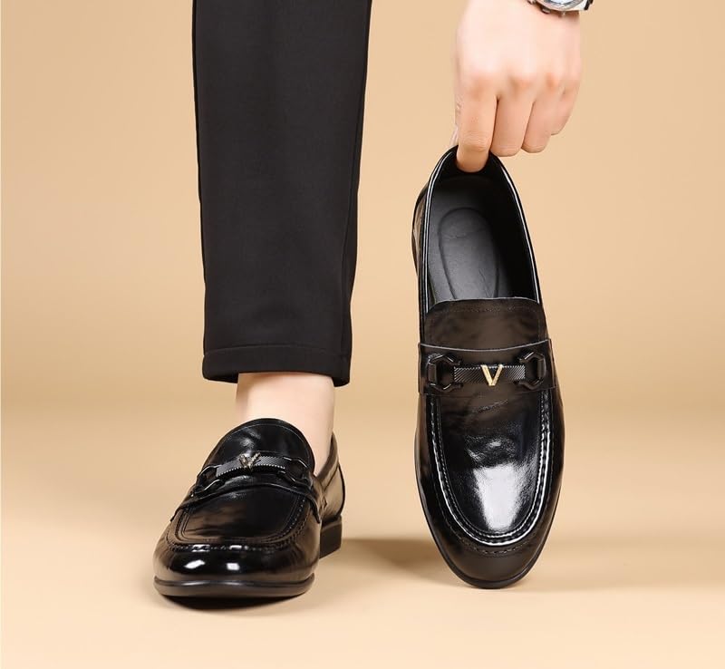 Men's Classic Slip On Pointed Toe Formal Oxfords Shoes Fashion Breathable Business Wedding Dress Shoes for Men2