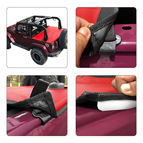 Image of Tonneau Cover for Jeep Wrangler Back Trunk Cargo Cover JK 2-Door, Red