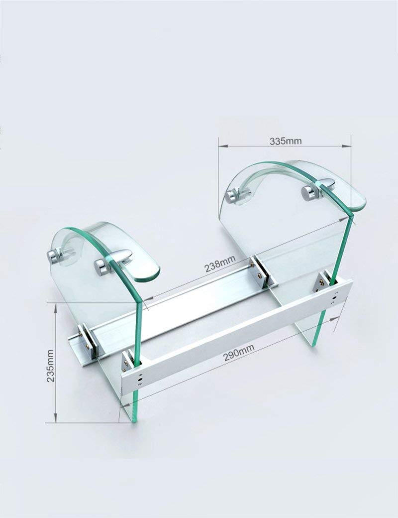 Estante de la toalla del cuarto de baño triangular con balda de cristal 4