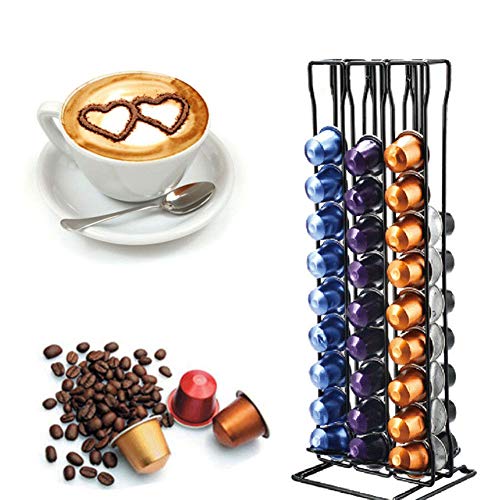 Praktischer Kaffeekapselhalter Turmständer Für 60 Nespresso Kapseln Aufbewahrungskaffeekapseln,Schwarz