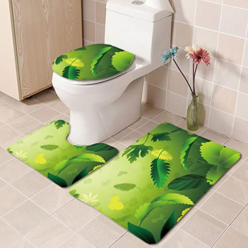 Badematten Set 3 teilig,Toilettenmatte Set,3er Badgarnitur Badezimmer Matte Set Dusch Bade Matte Vorleger Teppich 3D…