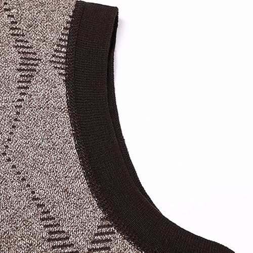 ZYXTIM Mens Sleeveless Sweater Knitted Argyle Vest Vest V-Neck Button Down Lightweight Warm Cozy Cardigan Vest with Pocket4