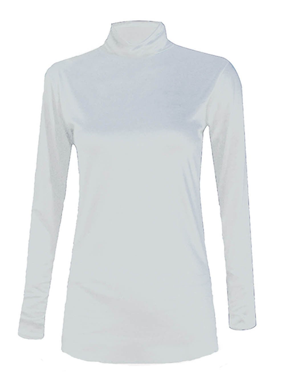 GirlzWalk ® Ladies Long Sleeve Polo Neck ROLL Neck TOP Womens Turtle Neck Plain TOP (White, XXL 20-22)