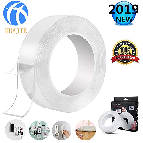 Preisvergleich Produktbild HUAJIE Waschbares Klebeband Entfernbares Doppelseitiges Silikon Nano Tape Transparent Traceless Magic Adhesive rutschfest Wiederverwendbares für Wände Küche Teppichbefestigung 1 / 3 / 5M,5M