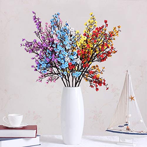 Baby Breath Gypsophila Artificial Flowers, Babies Breath Flowers Bush Artificial Gypsophila Silk Silica Real Touch Blooms For Wedding Bridal Party Diy Home Floral Arrangement Decor, 7 Bundles, 19.7'' #TOP2