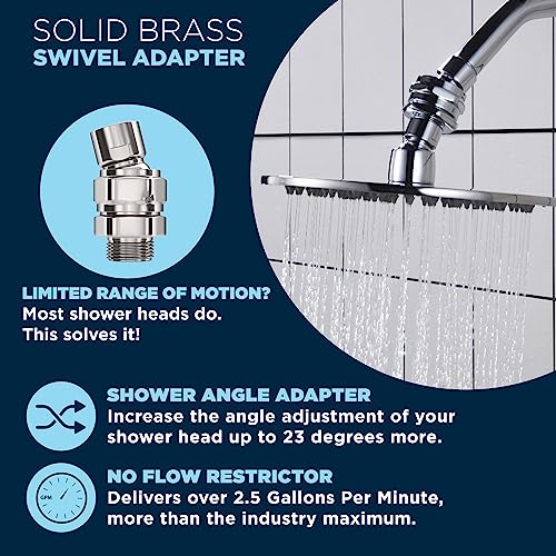 Hammerhead Showers SWIVEL-CH ® All Metal Shower Head Swivel Ball Adapter, Chrome | Adjustable Pivot Ball To Adjust Showerhead Angle thumb #6