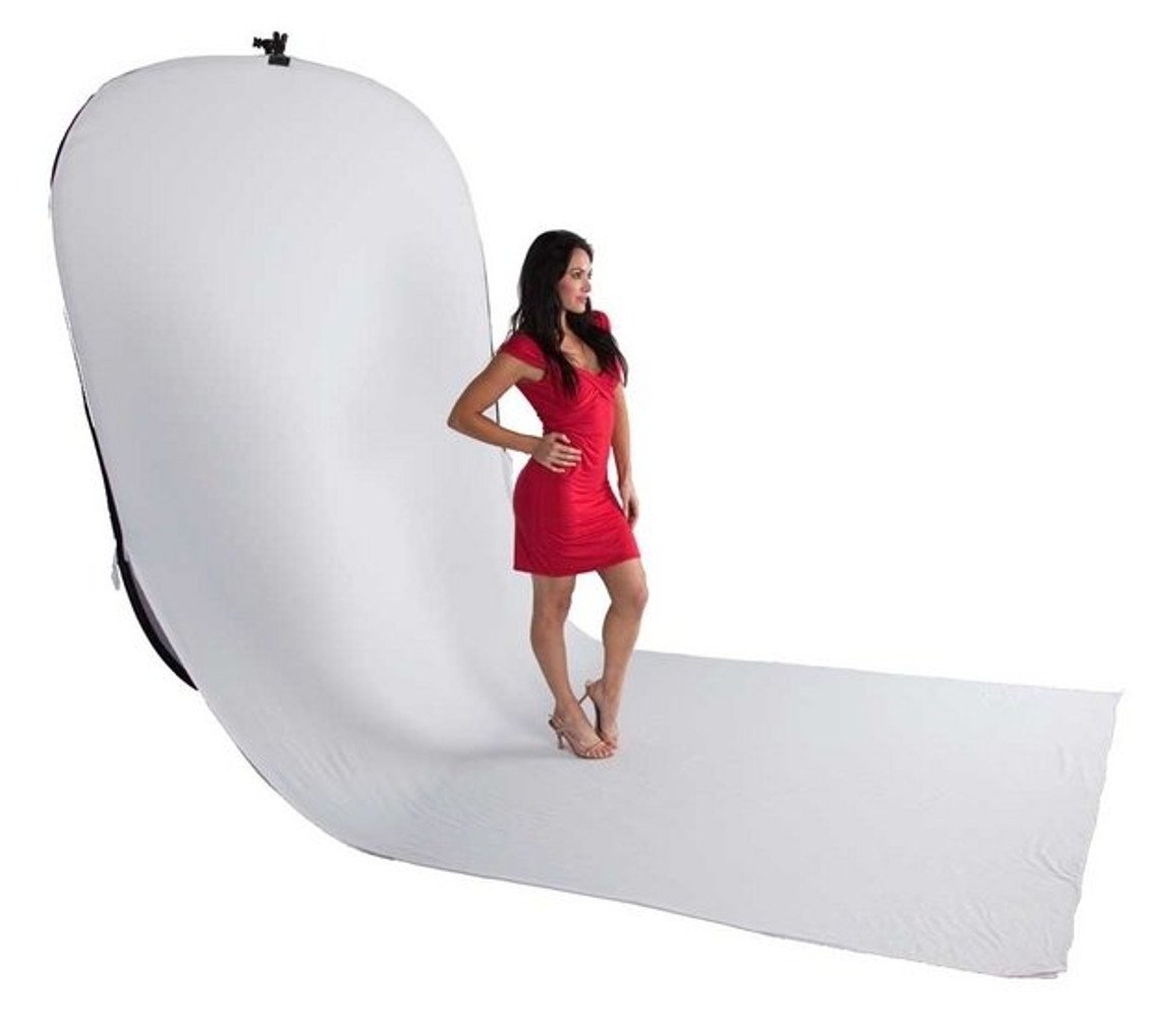 Bresser TR 10 Sfondo pieghevole 150 x 200 più 200 cm nero bianco con coda