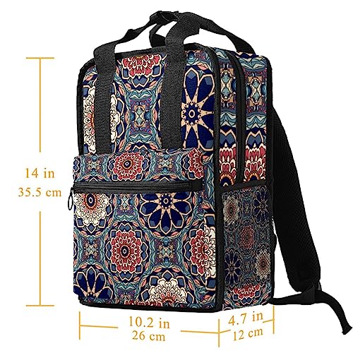 Sac à dos psychédélique multicolore à motif mandala et bretelles souples