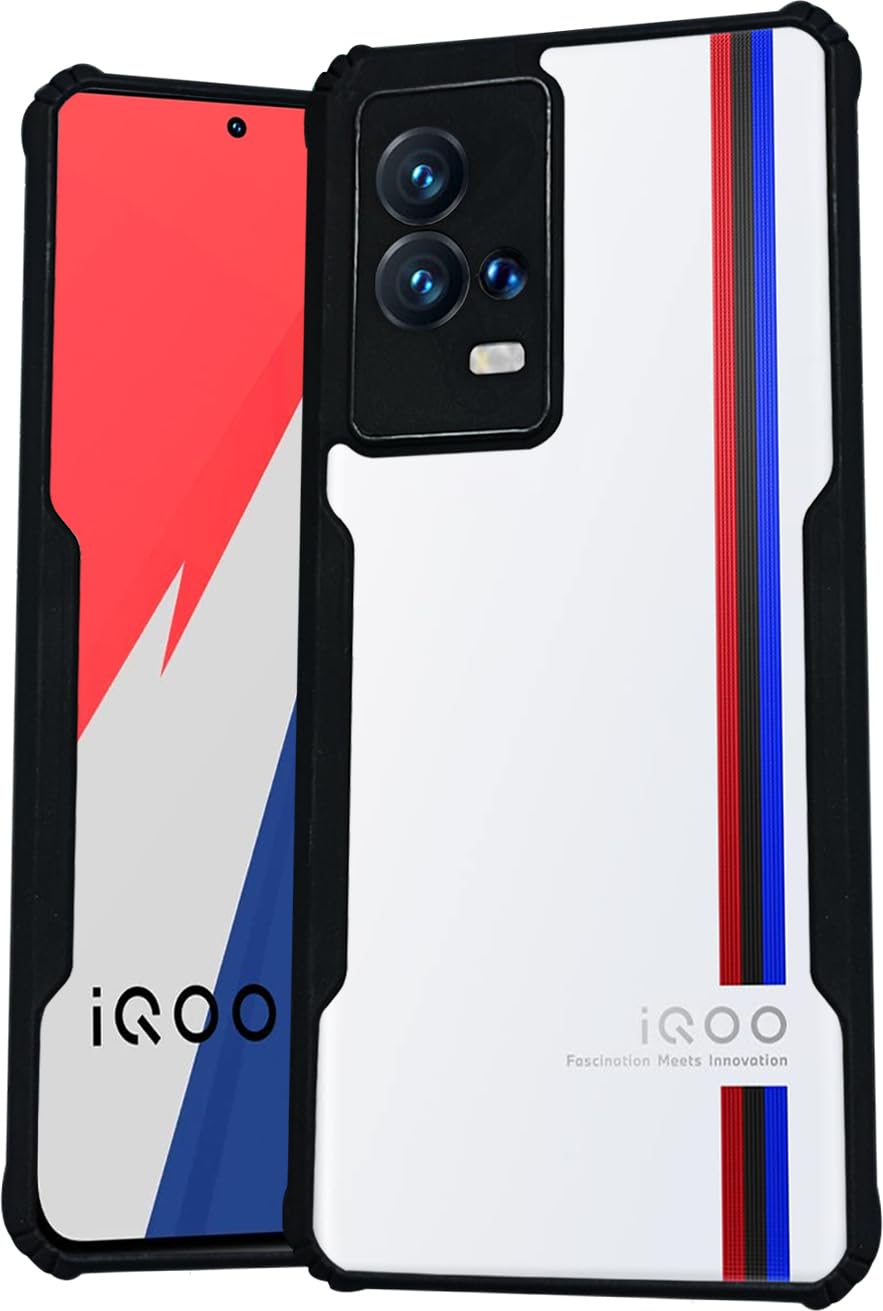 AIBEX Crystal Clear Back Cover Case for IQOO 9 5G | 360 Degree Protection | Shock Proof Design | Transparent Back Cover Case (PC & TPU, Black Bumper) (B0D9WFC557) Amazon Price History, Amazon Price Tracker
