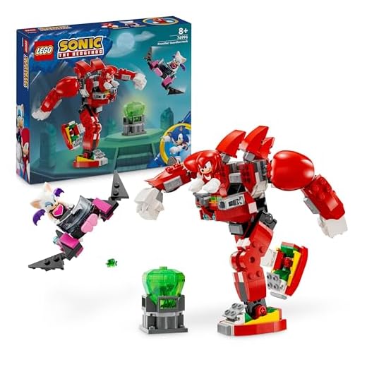 LEGO Sonic the Hedgehog Knuckles’ Guardian Mech, Action Figure Toy for Kids Boys & Girls with Video Game Character Figures Incl. Knuckles and Rouge the Bat, Plus a Master Emerald, Fun Gift Idea 76996