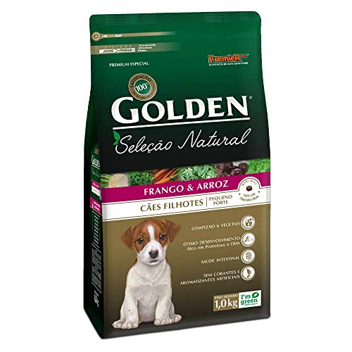 Ração Golden Seleção Natural Cães Filhotes Porte Pequeno Frango e Arroz Mini Bits