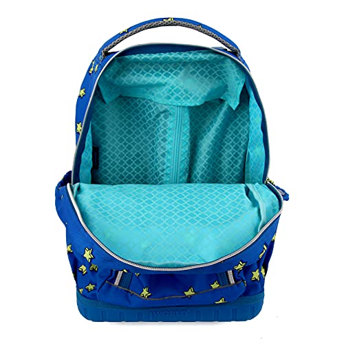 Image of J World Lollipop Kids Rolling Backpack & Lunch Bag Set for Elementary School. Carry-On Suitcase with Wheels, Little Stars