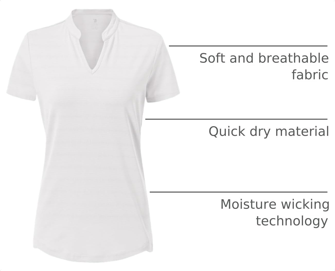 Gopune Women's V Neck Golf Polo Shirts Collarless Short Sleeve Lightweight Quick Dry Tennis Running T-Shirts