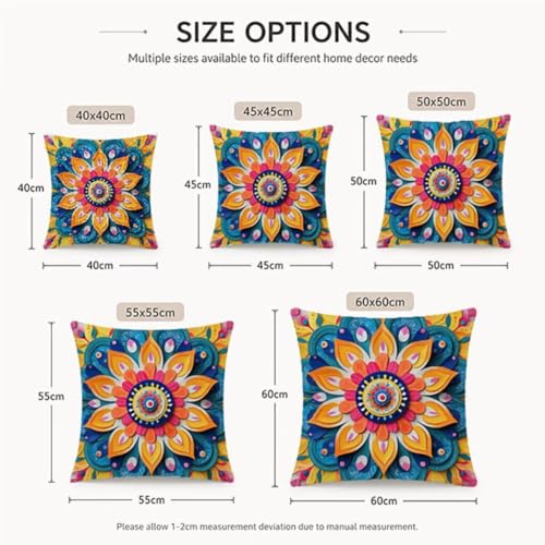 Housses de coussin extérieur 55x55 lin lot de 2 imperméables bohème - 8