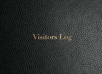 Visitors Book : Black Leather Look Simplistic Sign in Register for Office, Work, Business, Hospitality, Childcare and More * Paperback * 8. 5 X 6