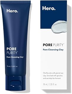 Hero Cosmetics Pore Purity Cleansing Clay Mask - Absorbs Excess Oil and Visibly Minimizes Pores in 4 days (2.35 fl oz)