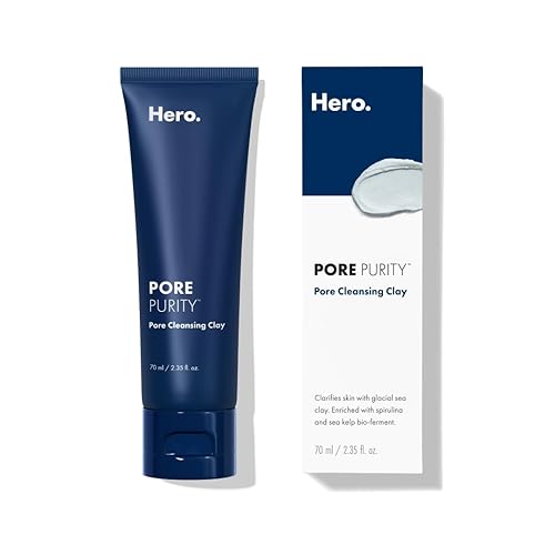 Hero Cosmetics Máscara de arcilla limpiadora de pureza de poros - Absorbe el exceso de aceite y minimiza visiblemente los poros en 4 días (2.35 fl