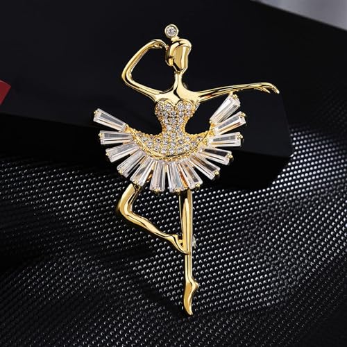 Broche de Ballet para mujer y pin exquisito de aleación para trajes de chaqueta 4