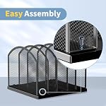 Gawerk 5-Section Vertical Desktop Organizer, 5-Section Mesh File Folder Stand Sorter for Office Home Classroom Organization (1, Black) - Image 5