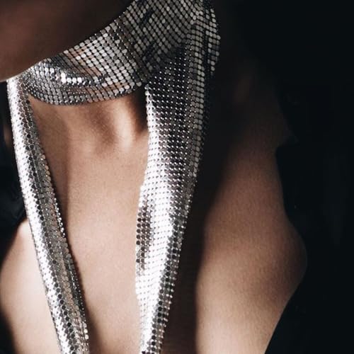 Sequin Neck Tie Scarf Sparkle Skinny Long Shawl for Women Fashion Metal Sequin Accessories for Party Daily Wear4