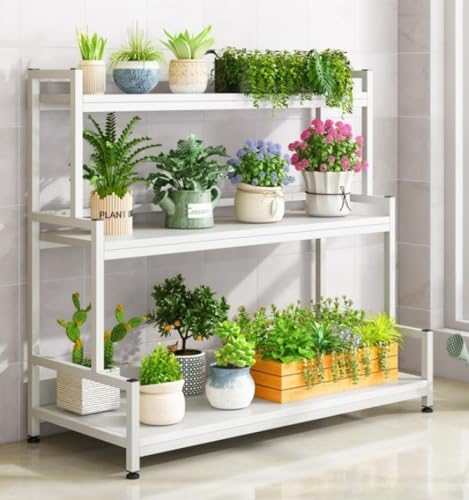 CokBlu 北欧風鉄製プランターラック 室内屋外両用フラワースタンド 植木鉢ラック花置き棚 観葉植物用鉢スタンド おしゃれ園芸収納ラック花台
