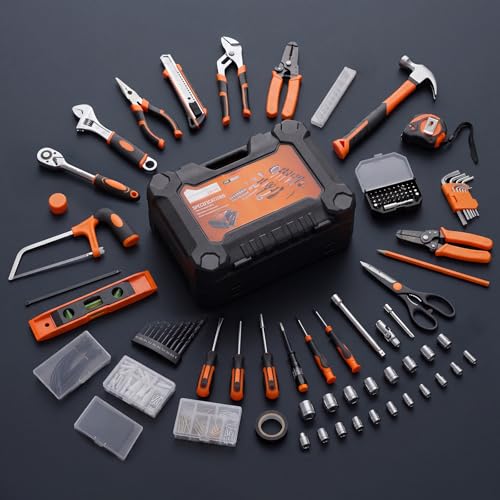OLIXIS 330-Piece Home Repair Tool Kit with Pull-Out Drawer, Carbon & Cr-V Steel Tool Box for Home, Complete Homeowners Tool Kit for DIY & Auto Maintenance, Black-Yellow by OLIXIS - Image 2