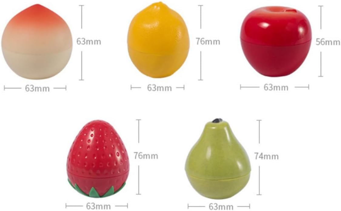 Cabilock 5pcs G Fruit Shaped Plastic Jars with Lids for Travel and Outdoor Camping, Portable Abs Cream Containers for Mixing Cosmetics, Small Refillable Cosmetic Storage Jars