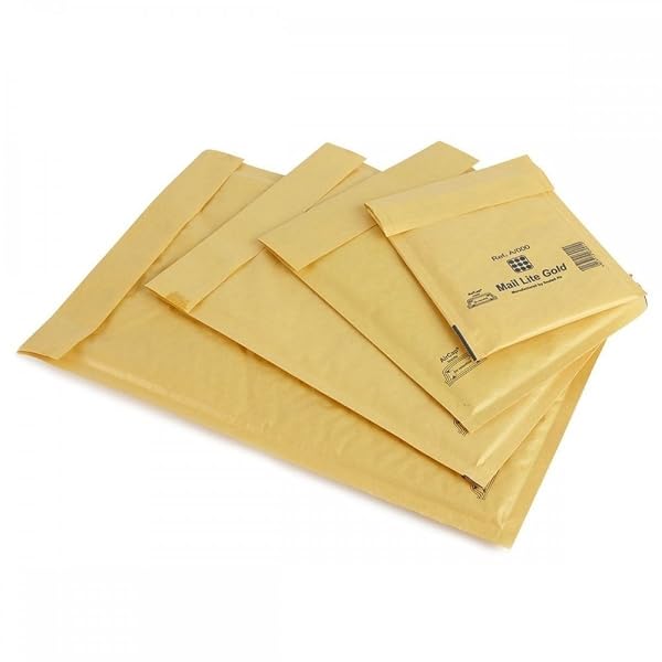 Mail Lite Busta imbottita, misura E/2, 220 x 260 mm, colore dorato, confezione da 100