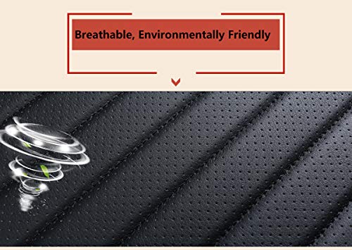 Edealyn (1Pcs Car Interior Seat Cover Pu Leather Without Backrest Front Seat Protection Car Seat Cover - Backless Seat Cover,Deep20 Inch × Width20 Inch × Thick 0.4 Inch(Black-3D) #TOP7