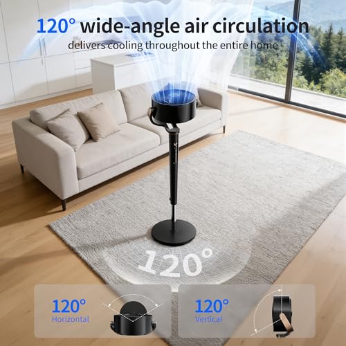 AKIRES Pedestal Fan for Bedroom,120°+120°Omnidirectional Oscillating Standing Fan,Quiet Floor Fan with DC Motor by AKIRES - Image 5