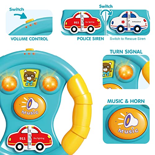 Toy Life Baby Toy Keys With Steering Wheel Toy - Toy Key For Toddler And Infant And Kids Steering Wheel - Play Keys Toys - Baby Musical Light Up Toys For Babies 18 Months (Car Keys & Steering Wheel) #TOP1