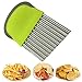 BESSIKON® 1 Stück Gemüsehobel Pommesschneider,Pommes Wellenschneider Kinder,Kartoffelschneider Edelstahl,Riffelmesser für Gemüse Obst Salat Schneider,Pommes Wellenmesser, Wellenschnittmesser Baby
